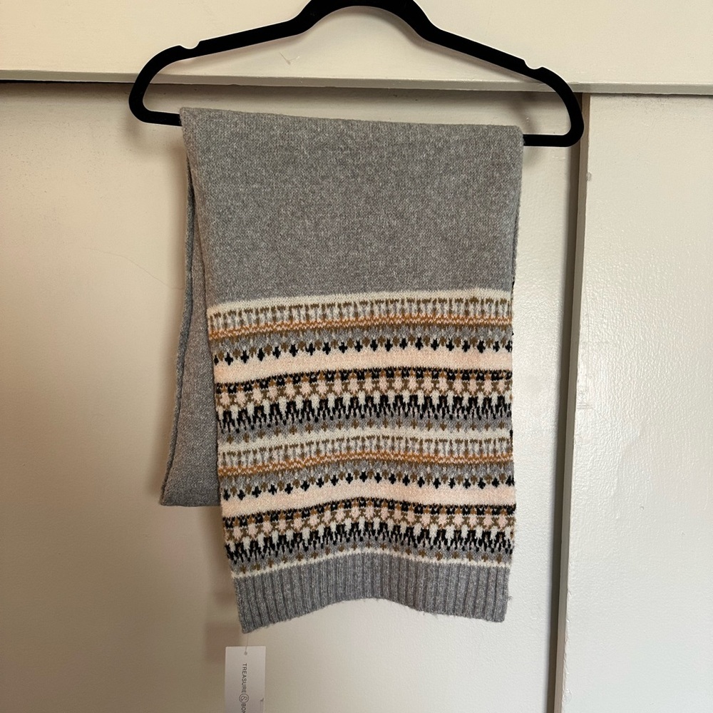 Treasure & Bond fair isle scarf new with tag